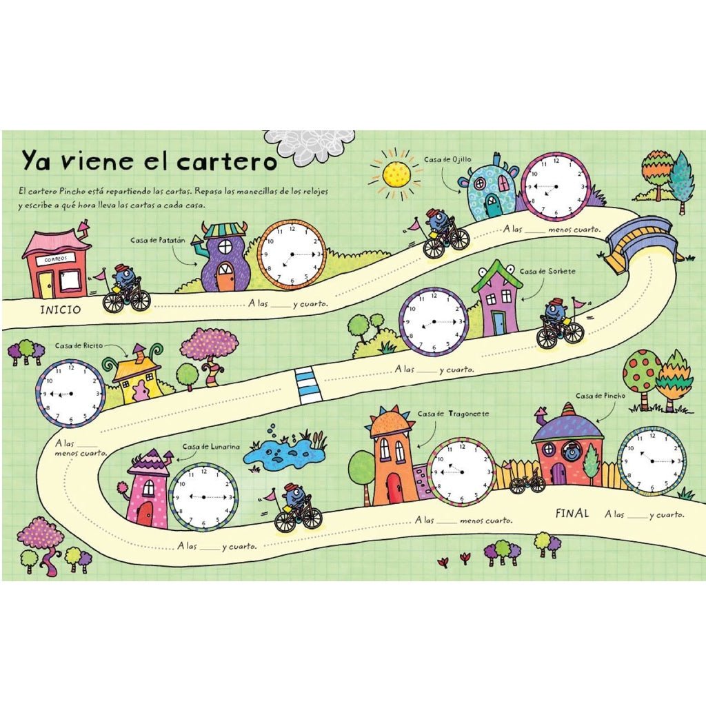 Libro pizarra reutilizable · aprendo a decir la hora - La Chata Merengüela