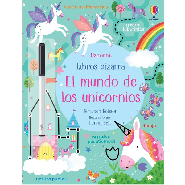 Libro pizarra reutilizable · El mundo de los unicornios - La Chata Merengüela