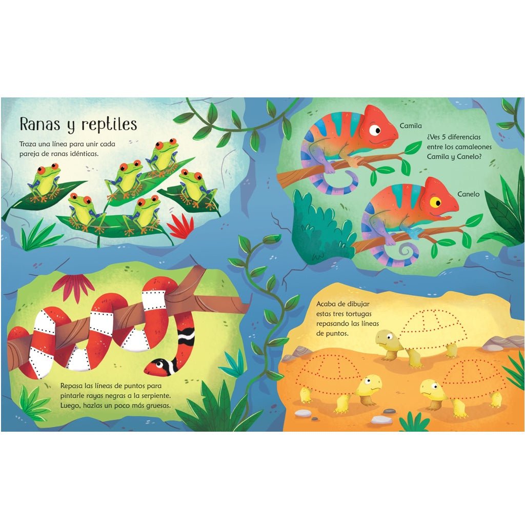 Libro pizarra reutilizable · Entre animales salvajes - La Chata Merengüela