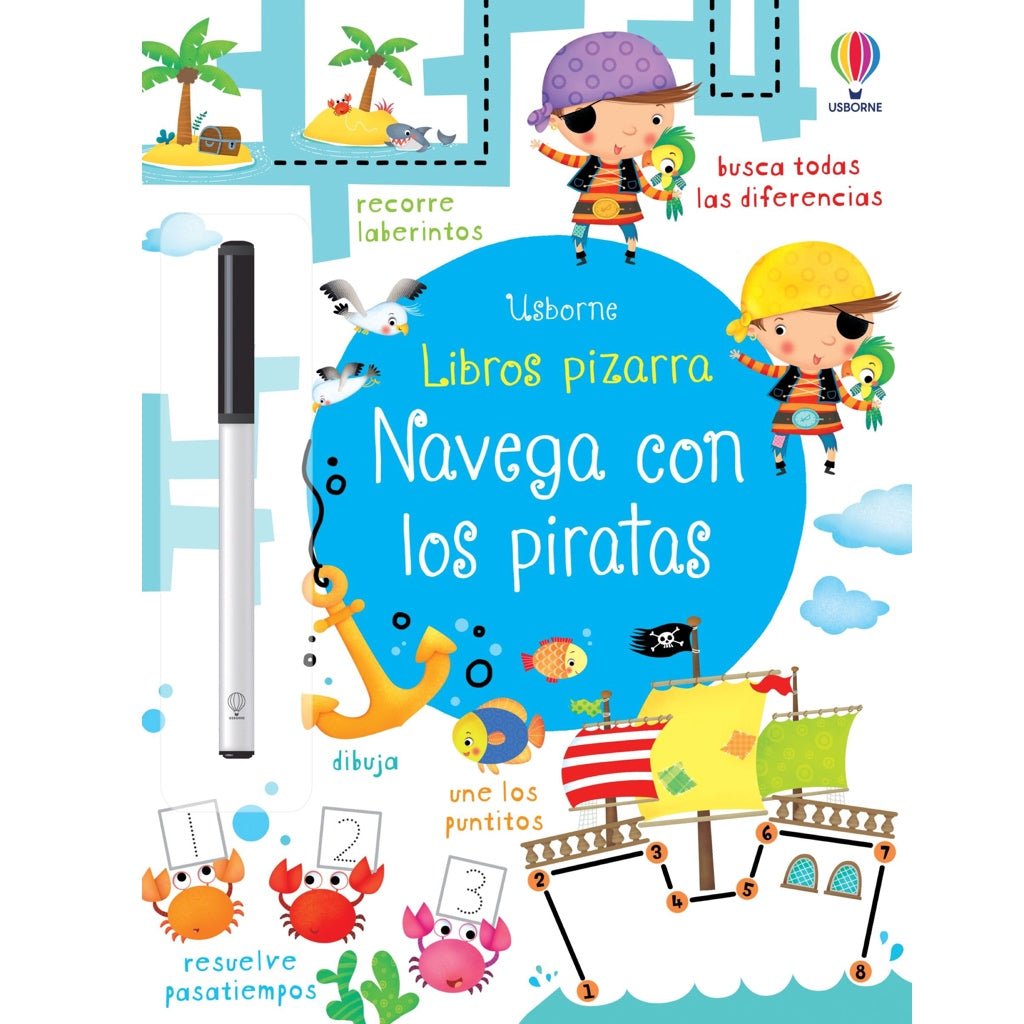 Libro pizarra reutilizable · Navega con los piratas - La Chata Merengüela