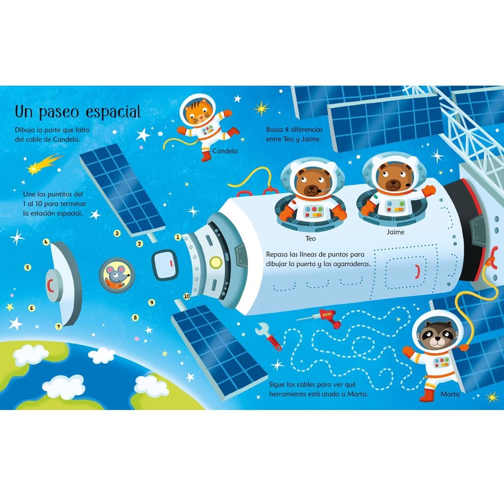 Libro pizarra reutilizable · Vamos al espacio - La Chata Merengüela