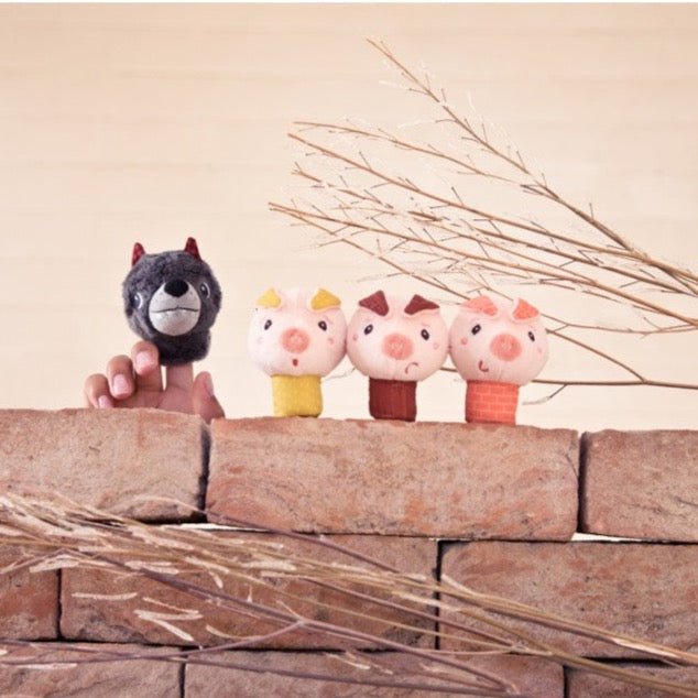 Marionetas de dedo Lilliputiens · lobo y los tres cerditos - La Chata Merengüela