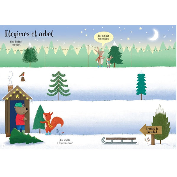 Mi pequeño libro de pegatinas brillantes · Arbolitos de Navidad - La Chata Merengüela