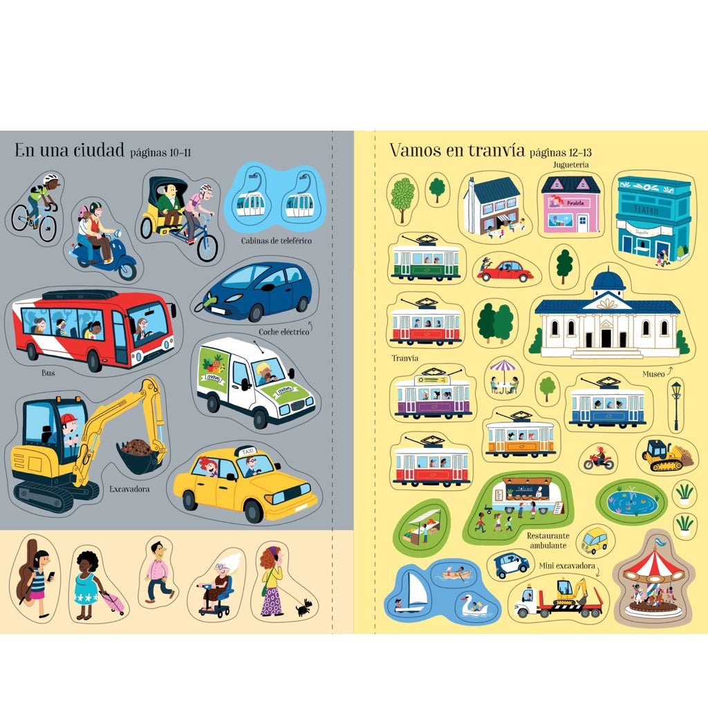Mi pequeño libro de pegatinas · Transportes - La Chata Merengüela