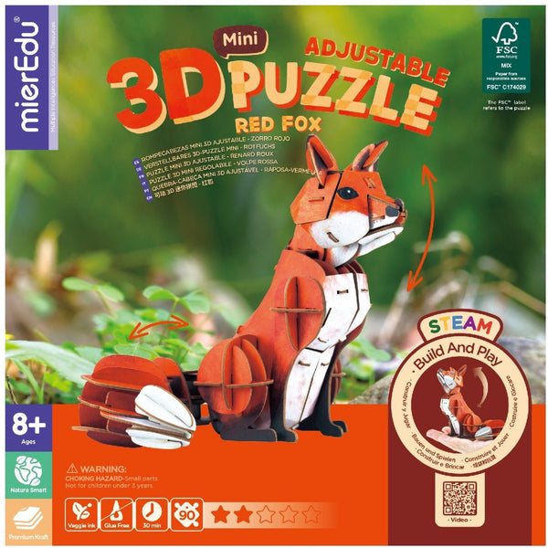 Mini puzzle ajustable 3D · zorro rojo - La Chata Merengüela