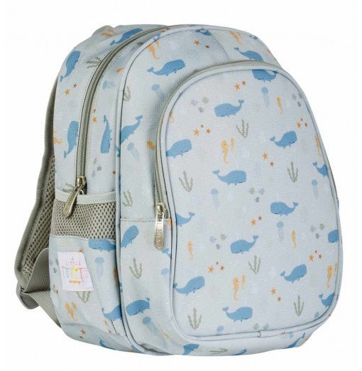 Mochila Infantil con Bolsillo Térmico ALLC · Ballenas - La Chata Merengüela