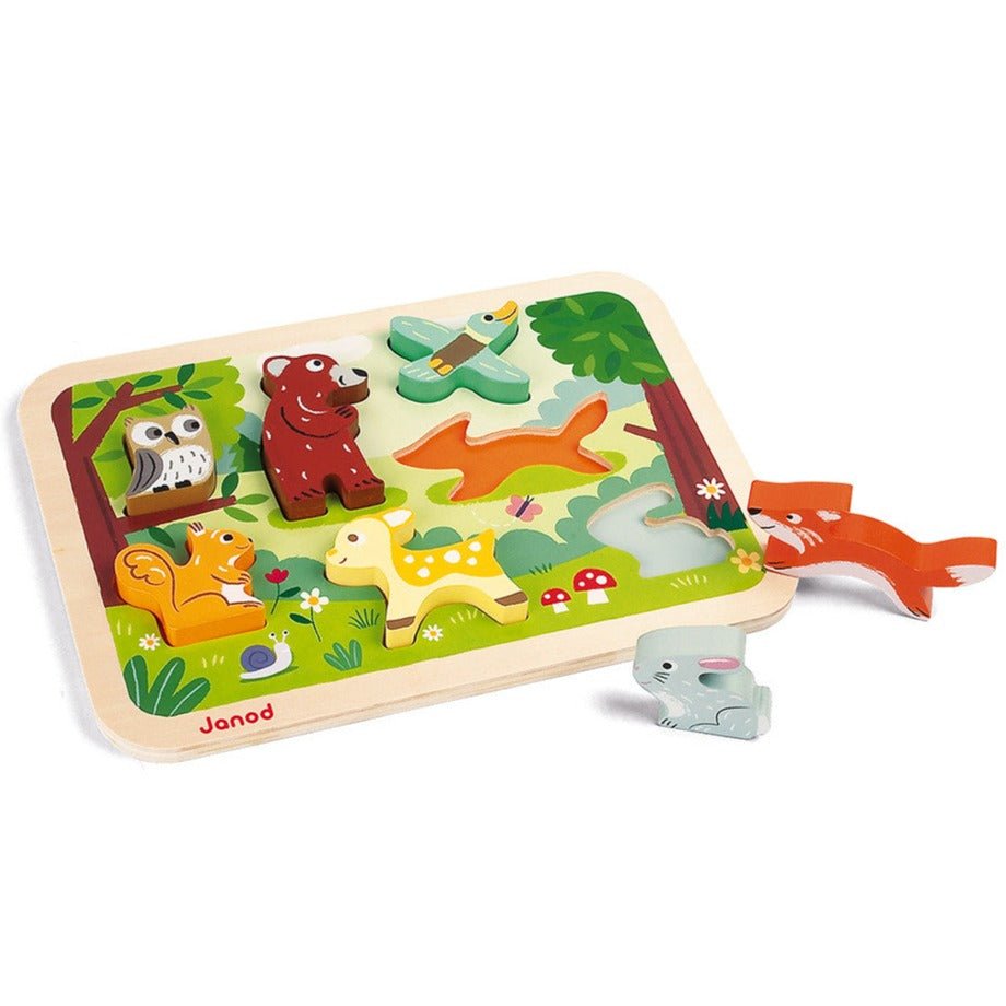 Puzzle chunky encajable de madera · Bosque - La Chata Merengüela