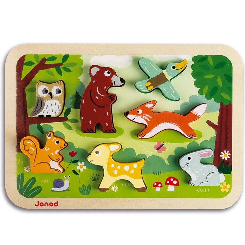 Puzzle chunky encajable de madera · Bosque - La Chata Merengüela