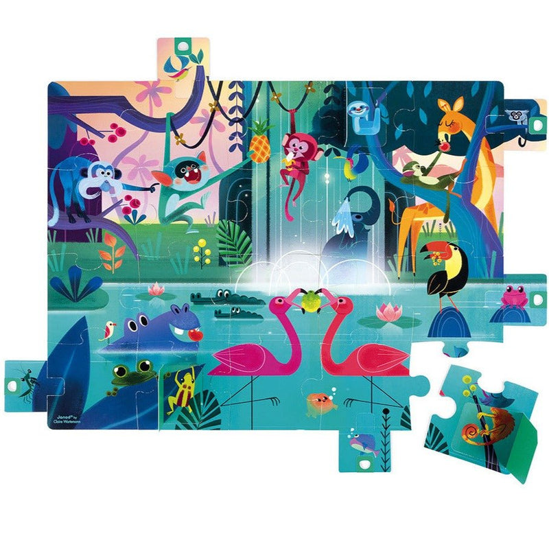 Puzzle Fiesta en la selva ¡con sorpresas!: 20 piezas - La Chata Merengüela