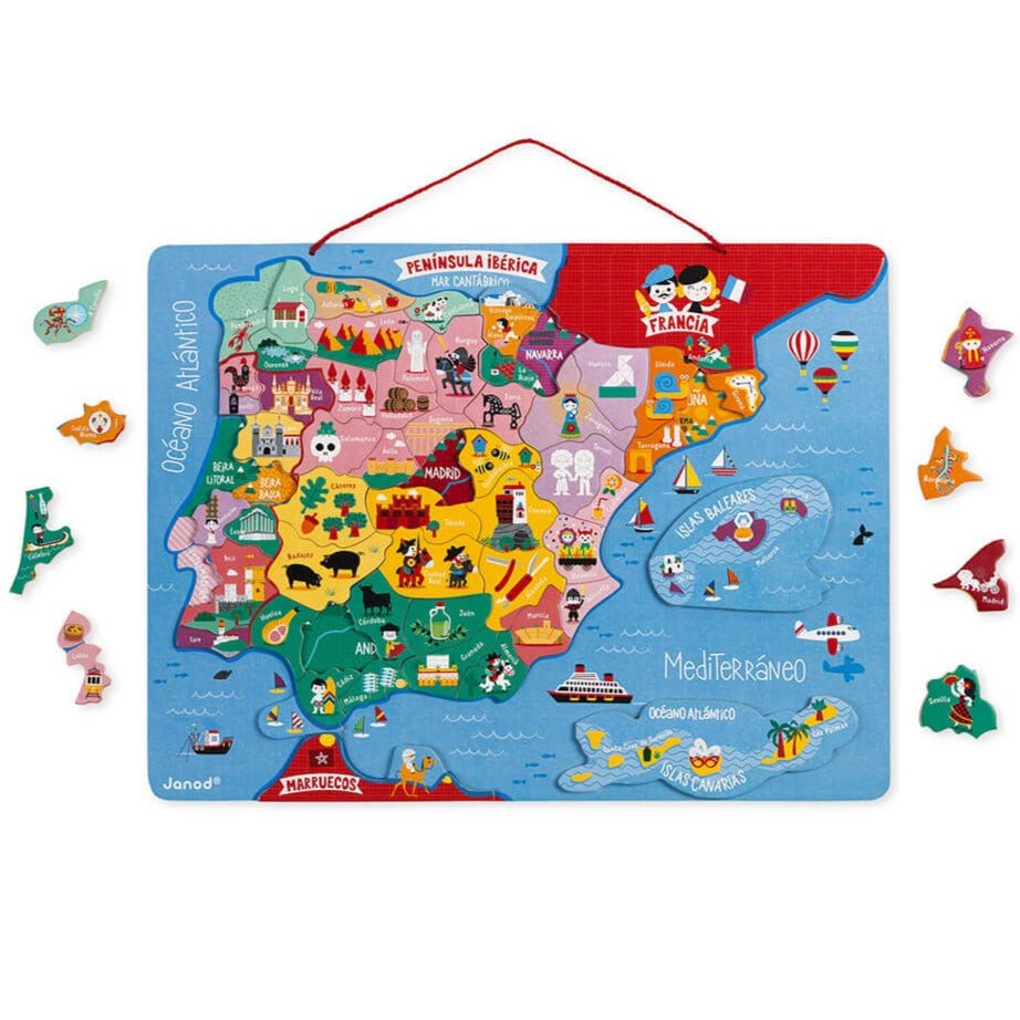 Puzzle magnético mapa de España: 52 piezas - La Chata Merengüela