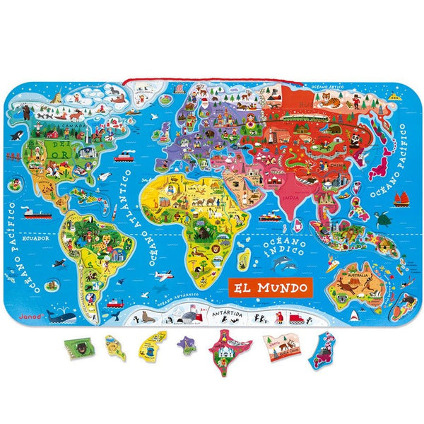 Puzzle magnético mapa del mundo: 92 piezas - La Chata Merengüela