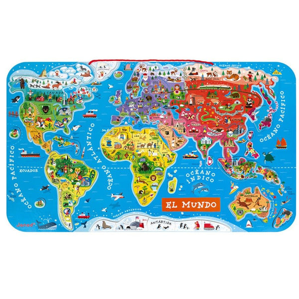 Puzzle magnético mapa del mundo: 92 piezas - La Chata Merengüela