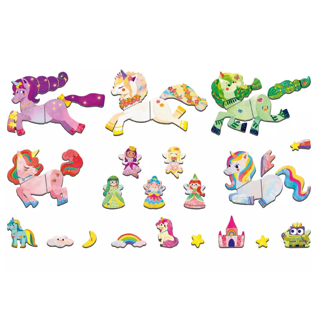 Puzzle magnético para llevar · unicornios - La Chata Merengüela