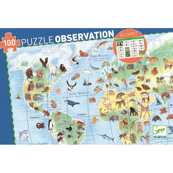 Puzzle de Observación Animales del Mundo: 100 piezas