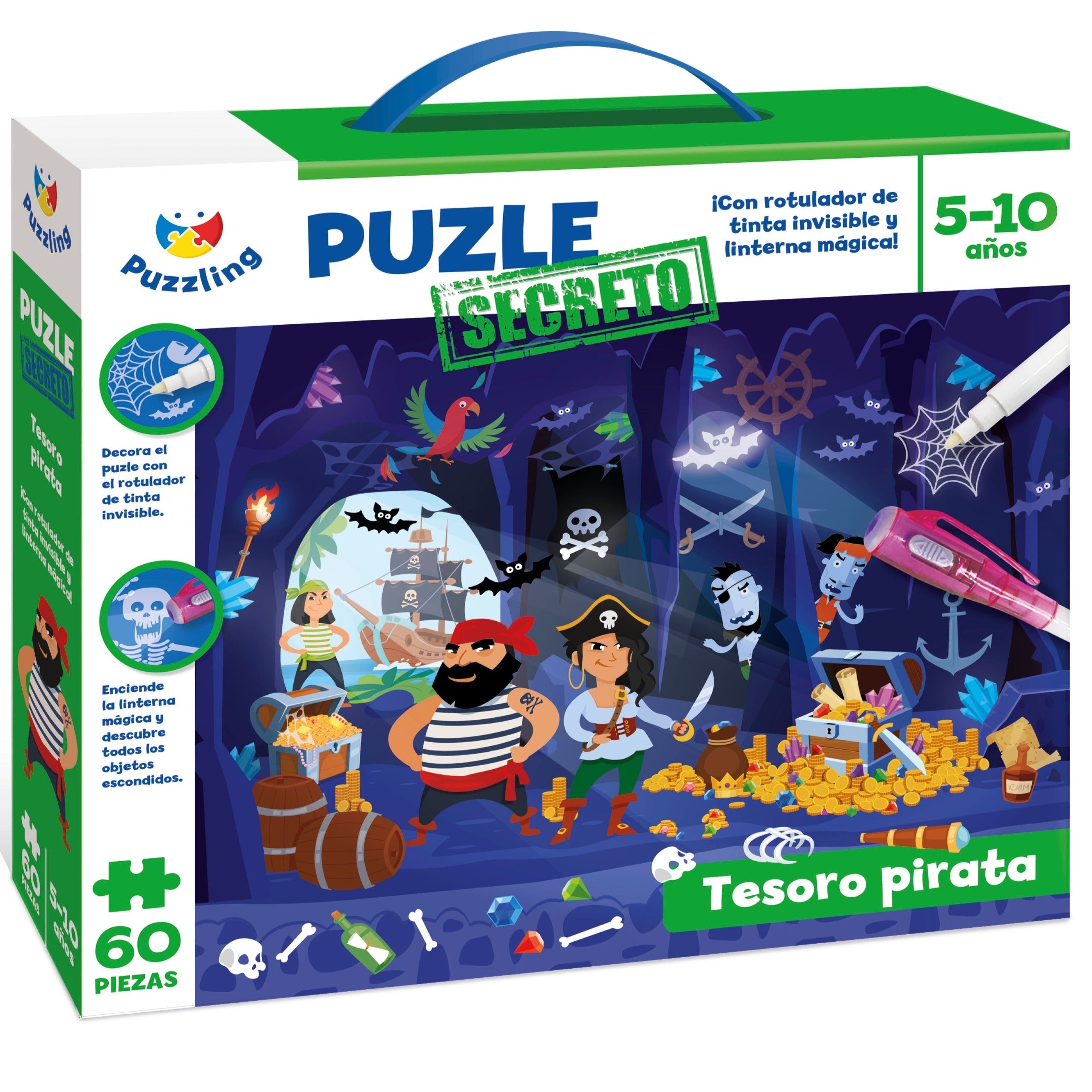 Puzzle secreto Tesoro Pirata: 60 piezas - La Chata Merengüela