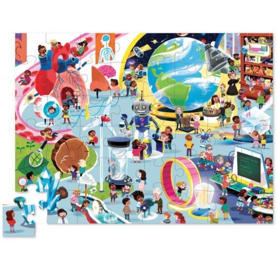 Puzzle Un día en el museo de ciencias: 48 piezas - La Chata Merengüela