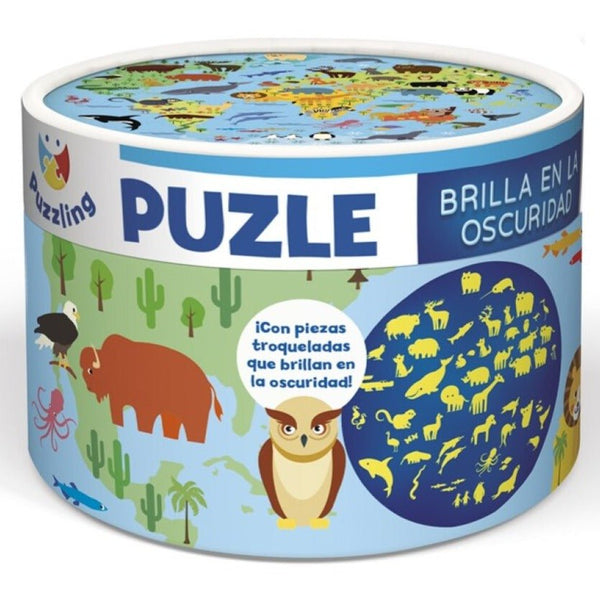 Puzzle XL ¡brilla en la oscuridad! · Mundo animal - La Chata Merengüela