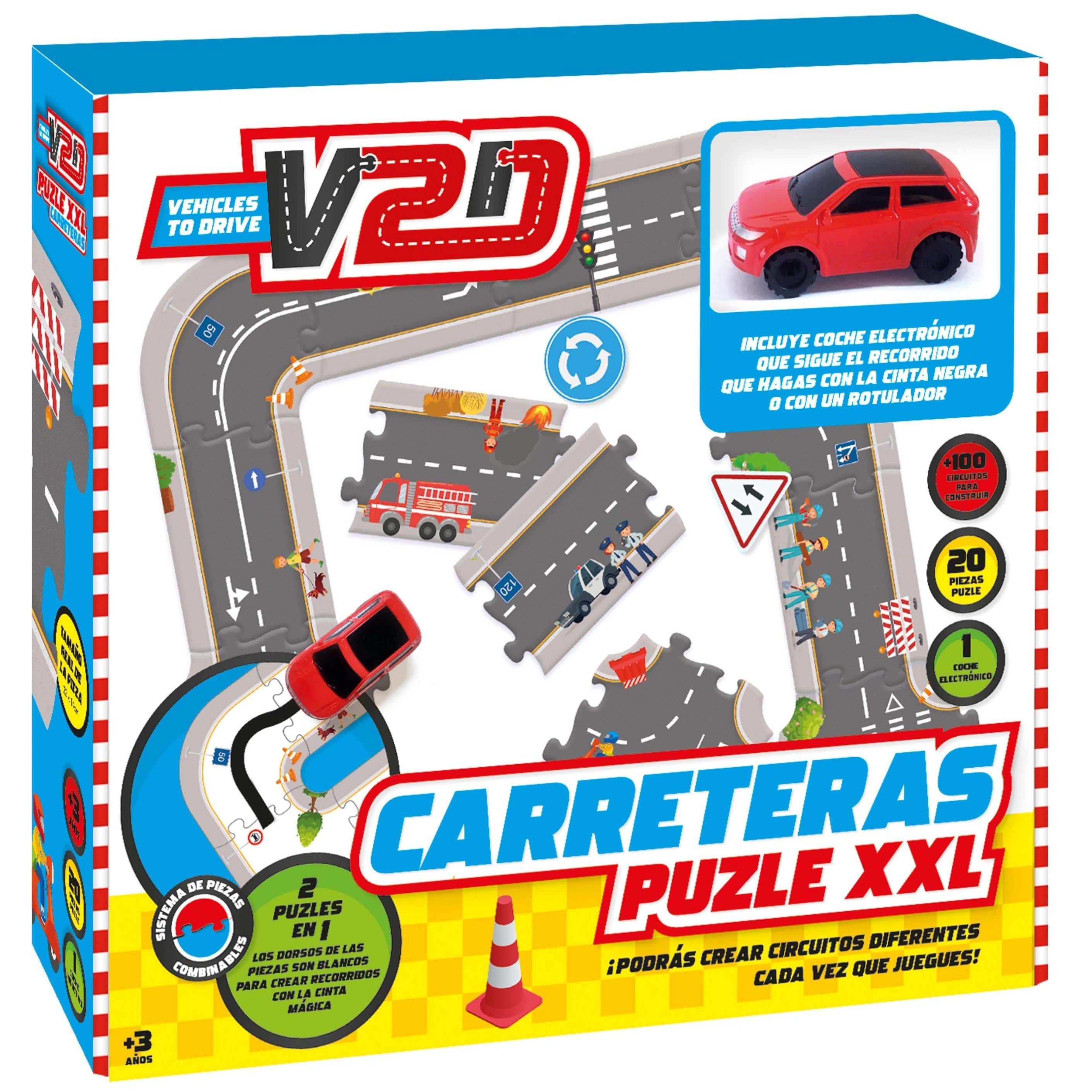 Puzzle XXL infinito · Carreteras (con coche) - La Chata Merengüela