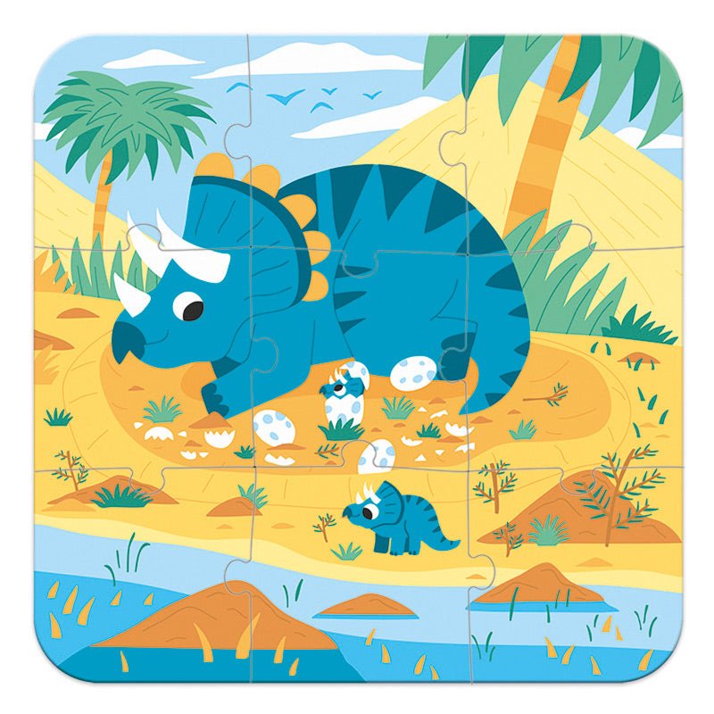 Set de 4 Puzzles Evolutivos · Dinosaurios - La Chata Merengüela