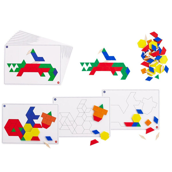 Tarjetas con patrones para bloques geométricos - La Chata Merengüela