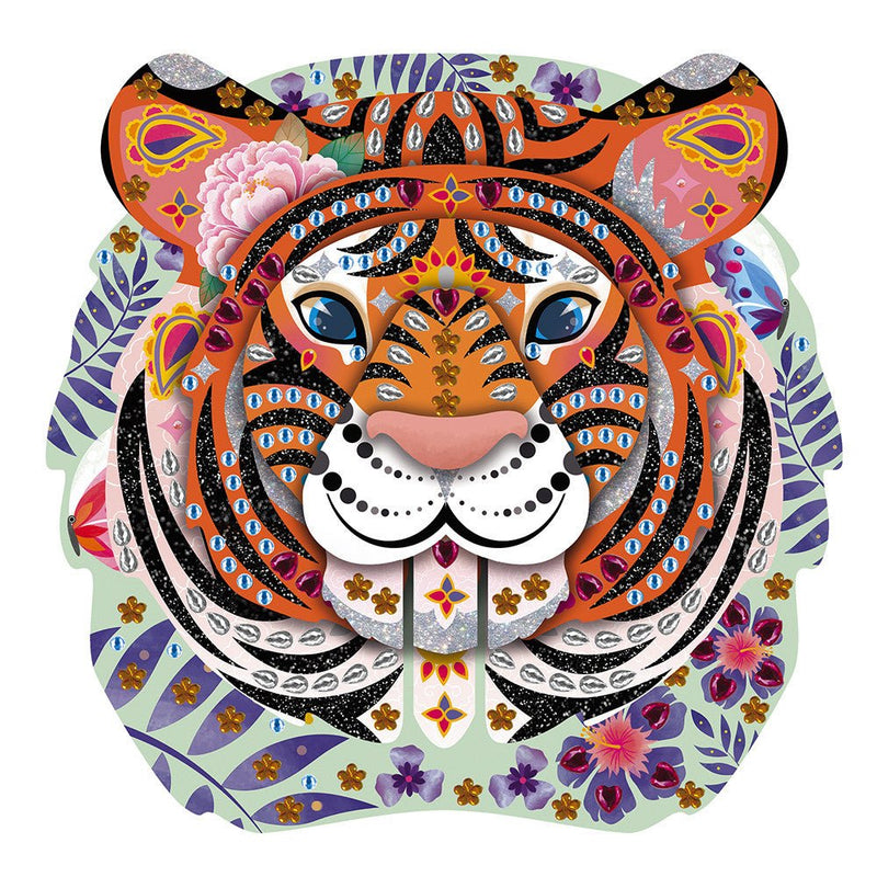 Tigre con purpurina y brillos para decorar - La Chata Merengüela