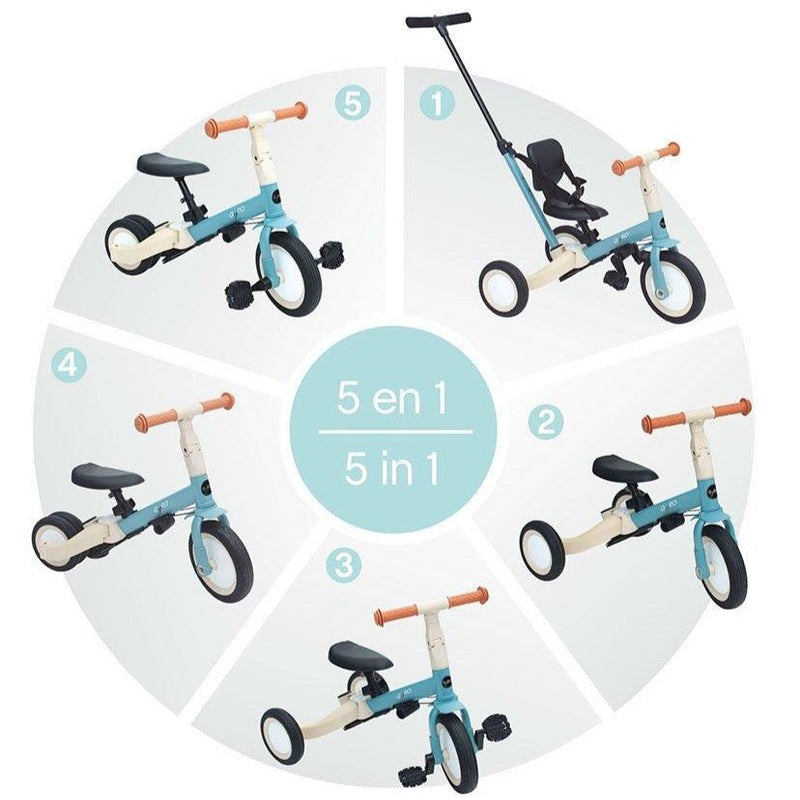 Triciclo Y Bicicleta 5 EN 1 Con Guía Bebe Niño Niña