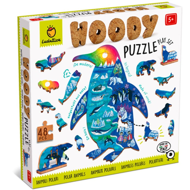 Puzzle de madera woody polares: 48 piezas de madera